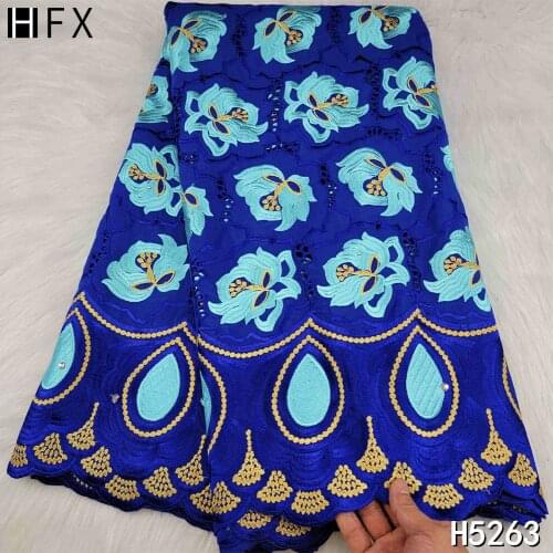 HFX Royal Blue Swiss Voile Lace In Switzerland 2021 High Quality Soft Swiss Lace Embroidery Brode For Dubai Lace 5 yards