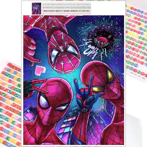 Full Square Round Diamond Painting Marvel Amazing Spider Man 5D DIY Cartoon Mosaic Set Embroidery Cross Stitch Home Decor Gift