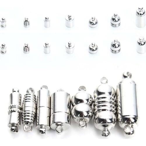 LOULEUR 10pcs/lot Rhodium Metal Strong Magnetic Clasps For Leather Cord Bracelets End Caps Connectors DIY Jewelry Making Finding