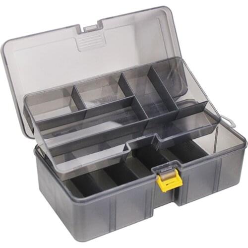 Multi-division Dual Layer Tool Storage Box Multifunctional Organize Fishing Lure Hooks Arrange Case Durable Plastic