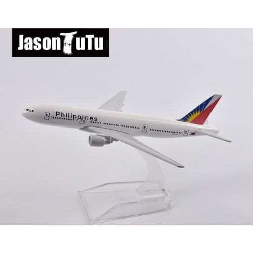 JASON TUTU 16cm Philippines Boeing B777 Plane Model Aircraft Diecast Metal 1/400 Scale Airplane Model Gift Collection