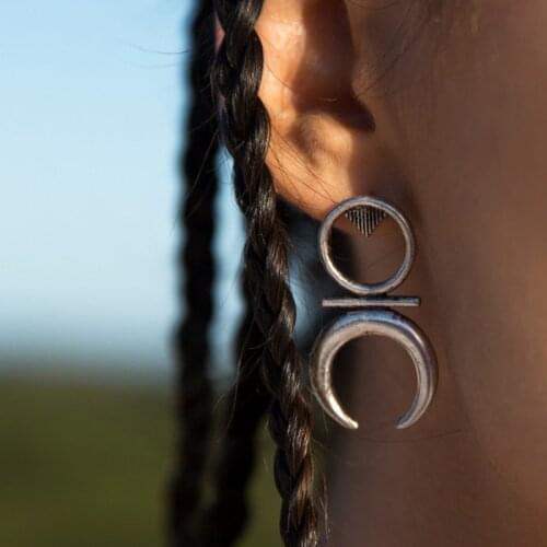 LOVBEAFAS Fashion Antique Silver Plated Brincos Bohemian Earrings Vintage Ethnic Stud Earrings Boho Earrings For Women