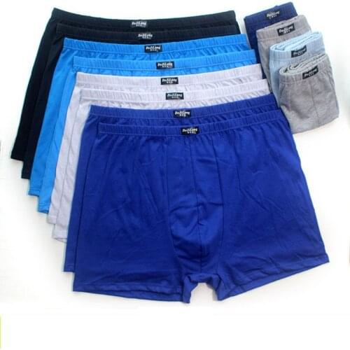 5Pcs/Lot Mens Boxer Underwear 100% Cotton High Waist Loose Middle-aged and Elderly Deep Pants Boxer Shorts 5XL-6XLPlus Size