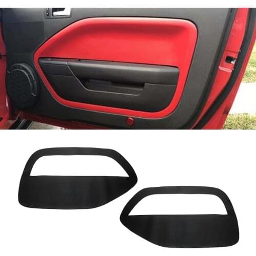 Soft Leather Door Panel Cover For Ford Mustang 2005 2006 2007 2008 2009 2X Car Front Door Armrest Panel Skin Cover Sticker Trim