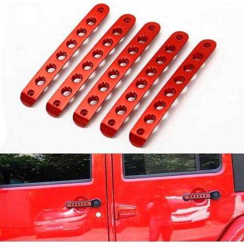 Car Door Handle Bar Trim Moulding Kits Cover Sticker Exterior Accessories Pure Alloy Aluminum For 2007-2015 JEEP Wrangler JK 4D