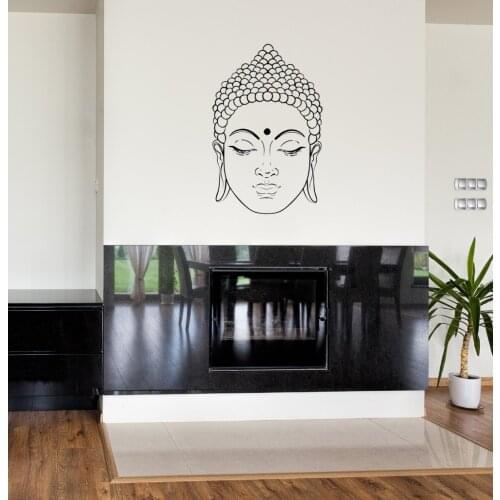 Zen Buddhism Wall Decal Buddha Face Vinyl Sticker Indian Religious Living Room Wall Stencil Removable Portrait Wall DecalSYY179