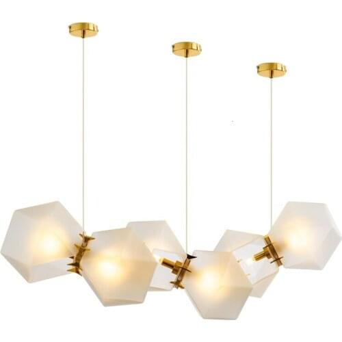 Nordic Modern Decorative Metal Brass Hanging Lamps Living Room Antique Design Glass Ball Led Chandelier Pendant Lights