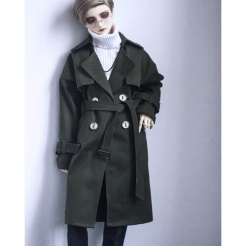 NEW 1PCS Double breasted windbreaker Bjd doll clothes Green Beige for 1/3 1/4 UNCLE SD10 Fashion bjd dolls accessories