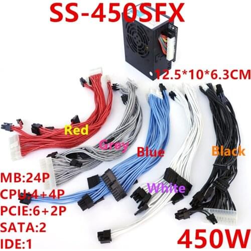 New Original PSU For Seasonic ITX SFX Fully Modular 80plus Gold 450W Power Supply SS-450SFX