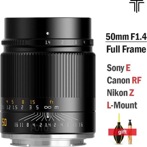 TTartisan 50mm F1.4 ASPH Lens Full Frame Large Aperture Lens for SONY E Canon RF Nikon Z Leica Sigma Lumix L Mount Cameras