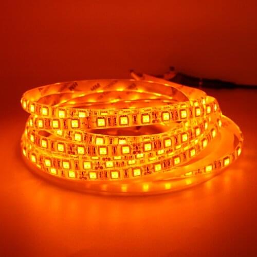 600nm True Orange LED Strip Light Flexible Orange Warning Modified LED Motorcycle Turn Signal lamp 12V Tape lamp 1m 2m 3m 4m 5m
