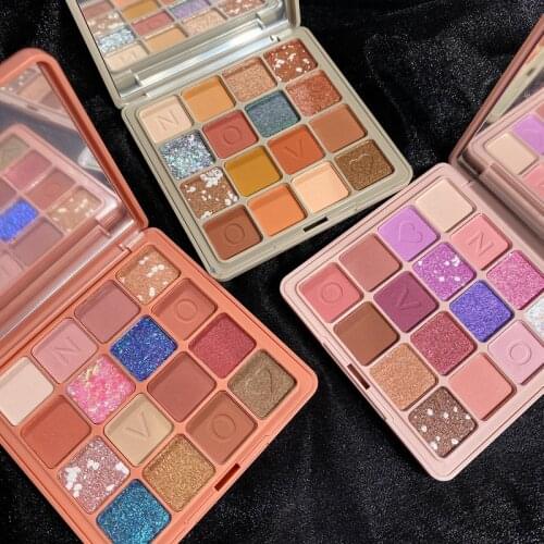 16 Color Glitter Shimmer Matte Eyeshadow Palette Waterproof Pigmented Metallic Diamond Shiny Eye Shadow Pallete Makeup Palette