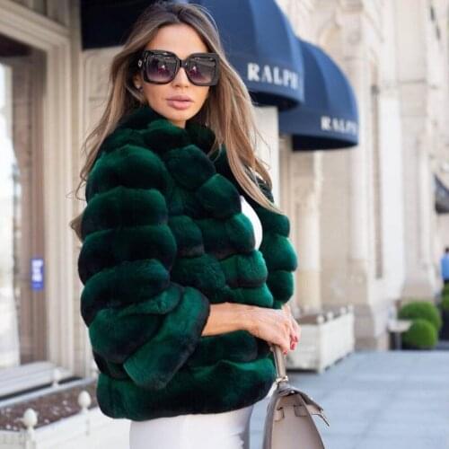 TOPFUR New Customize Chinchilla Color Natural Fur Coat Women Real Rex Rabbit Fur Jacket Luxury Slim High Street Style Overcoat