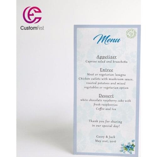 Personalized menu simple flower menu whole set available MU045