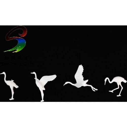 Size H-35mm UnPainted White Red-crowned cranes Animals HO Scale For Scale Model Design