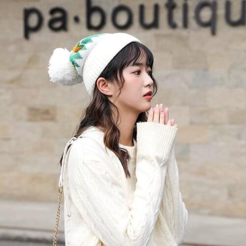 Hats Woman Wool Hat Color Grid Diamond Knitting Hat Increase Down Keep Warm Set Head Cap Outdoors Tourism Earmuffs Cap Tide