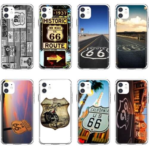 USA-Route-66-Automotive-motorcycle For Xiaomi Redmi 2 S2 3 3S 4 4A 5 5A 5 6 6A 7A 9 9T 9C 9A Pro Pocophone F1 Silicone Bag Case