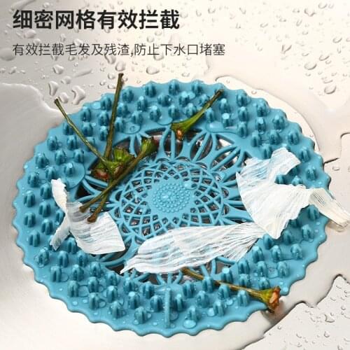 Shower Drain Silicone Kitchen Sink Filter Hair Stopper Catcher Filter Bathroom Accessories Bathtub Strainer Sewer Outfall Filter