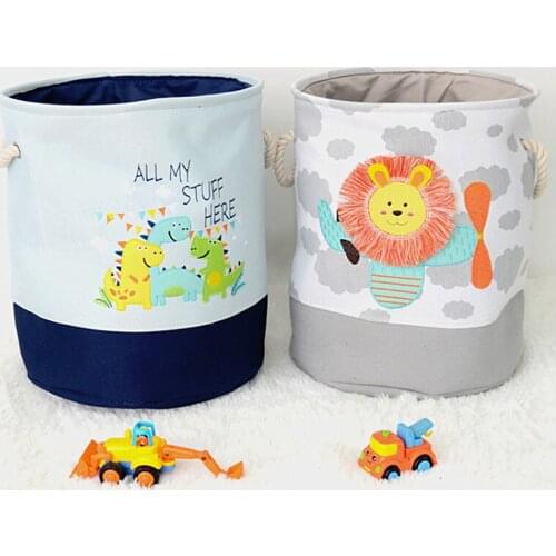 Cute Dinosaur Baby Laundry Basket Foldable Toy Storage Bucket Picnic Dirty Clothes Basket Box Canvas Organizer Cartoon Animal