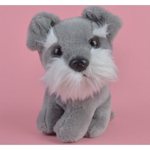 Grey Color Schnauzer Dog for Cute Baby/ Kids Gift Plush Toy Free Shipping