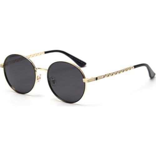 Veshion Retro Polarized Sunglasses Women Vintage Metal Gold Chain Round Sun Glasses for Men Uv400 2021 Summer High Quality