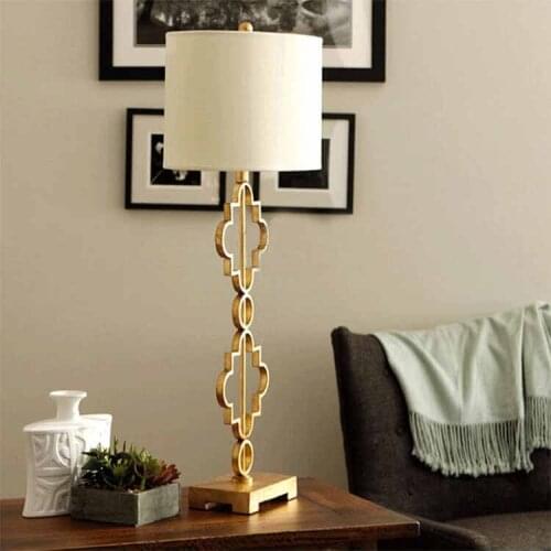Modern Chinese Style Iron Fabric Gold Edison Table Lamps Industrial Bar Coffee Bedside Bedroom Home Decor Lighting Fixture