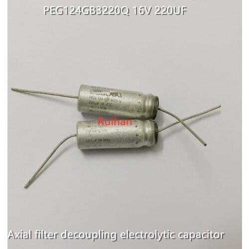 Original new 100% 16V 220UF axial filter decoupling electrolytic capacitor PEG124GB3220Q (Inductor)