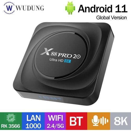 WUDUNG Powerful Rockchip RK3566 X88 PRO 20 Android 10.0 Smart Androi TV BOX 4GB 64GB 32GB X88 PRO 20 Media Player 8K Set Top Box