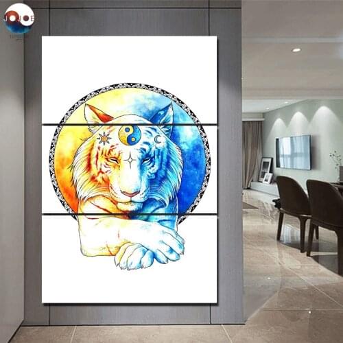 Inner Balance by JoJoesArt HD print 3 piece canvas art Psychedelic Lion ArtSailing Decoration Wall Pictures For Bedroom CU-3222C
