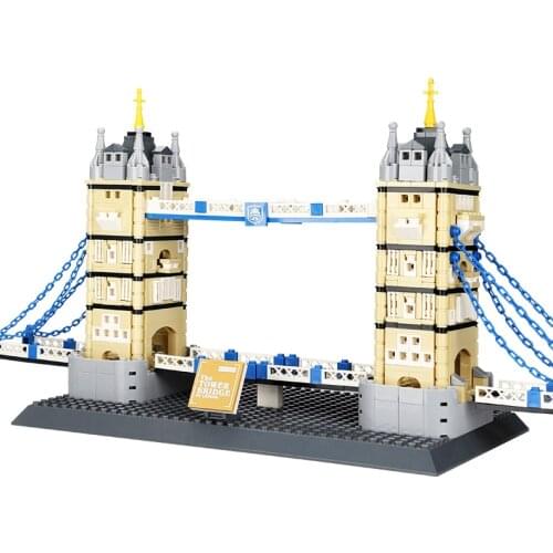 Wange 4219 969PCS Architecture Landmark Tower Bridge of London Building Blocks Construction Brick DIY Kids Toys For children