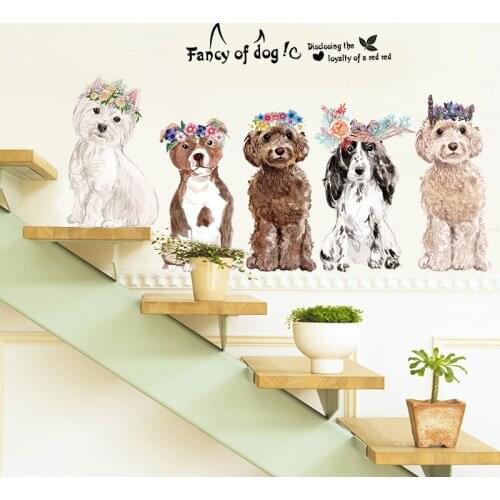 Funny Valuable Pets Dog 3D Wall Sticker Pet Shop Kids Room Decor Animal Decals Art Mural Poster Creative Home Decor New Design