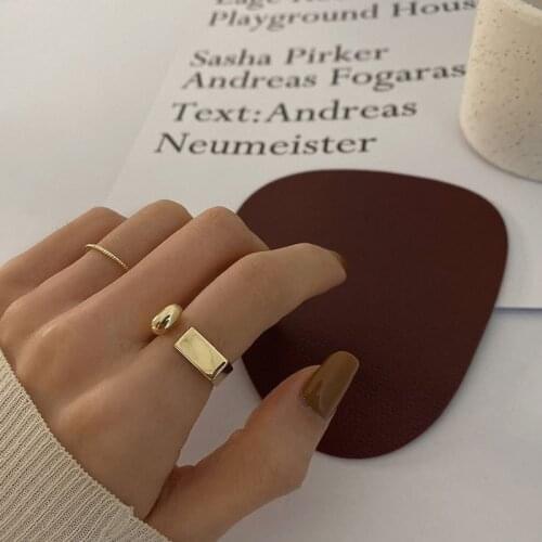 Retro Fashion INS Simple Cold Wind Metal Ggeometric Opening Ring Female Classic Niche Design Index Finger Ring