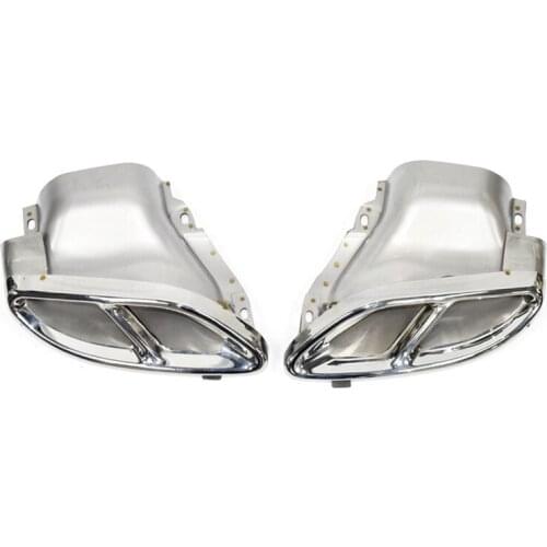 1 Pair Car Styling Muffler Tip Stainless Steel Exhaust Pipe Black/Silver For M-ercedes B-enz W212 W205 C180 C200 C260 GLC GLE
