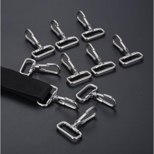 10 pcs stainless steel Swivel Eye Snap Hook Trigger Clasps Clips for Leather Craft Bag Strap Belt Webbing Keychain Hooks 54*35mm