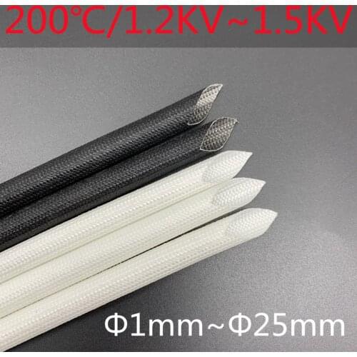 10MDia1 - 25mm Fiberglass Cable Sleeve Insulation Soft Braided Chemical Fiber Glass Tube High Temperature Pipe Wire Wrap Protect