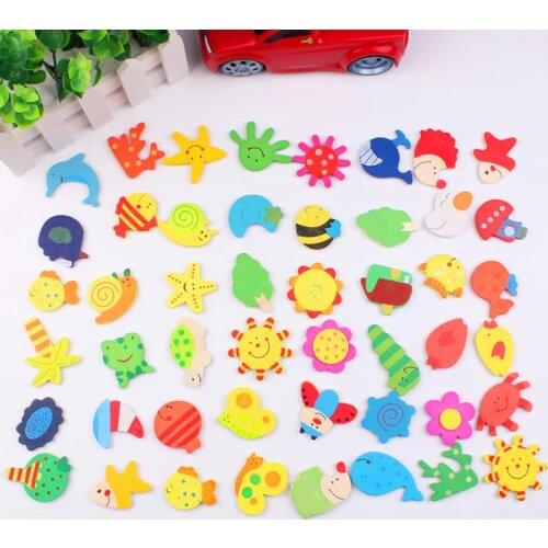 12Pcs/Set Fridge Magnet For Kids Wooden Cartoon Animal Refrigerator Sticker Children Home Office Gift