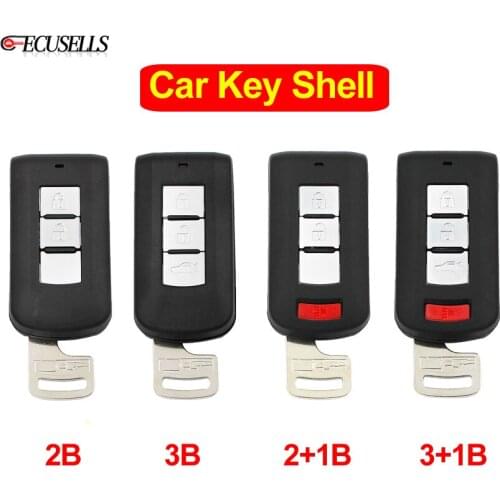 2/2+1/3/3+1Button Remote Smart Car Key Shell Case Housing Cover for Mitsubishi Lancer Outlander ASX Eclipse Galant Uncut Blade