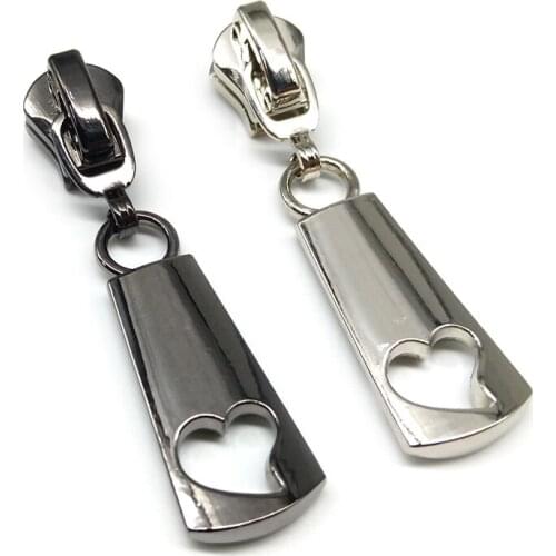 20pcs/lot, New Arrival Lovely Hollowed-out Heart Zipper Puller for 5# and 8# Zippers, Quality Zip Repair Kits