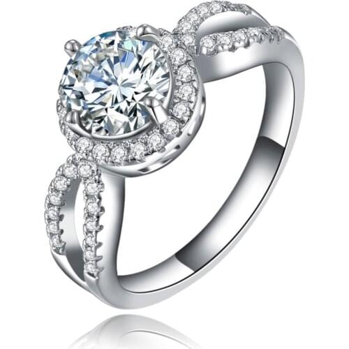 2016 luxury women wedding ring party engagement jewelry gift zircon wedding ring 1.5 carat wholesale us 5 6 7 8 9 Distribution