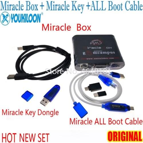 2020 NEW Miracle Box +Miracle Key Dongle +Miracle UMF All Boot cable for china mobile phones Unlock Repairing unlock