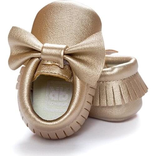 3pars/lot Bowknot Solid Gold Baby Shoe Soft Fringe Boys Socks Toddler First Walkers 0-2years Free Shipping