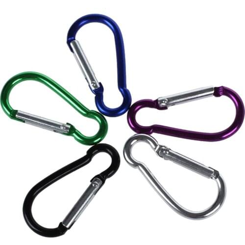 5 x Small Colour Carabiner Clip Snap Hook for Camping Keyring Sports Multi Uses