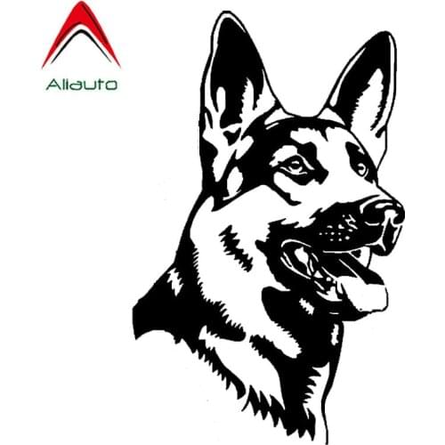 Aliauto German Shepherd Alsation Dog Car Stickers Personality Vinyl Decal Automobile Accessories Black/Silver,18cm*11cm