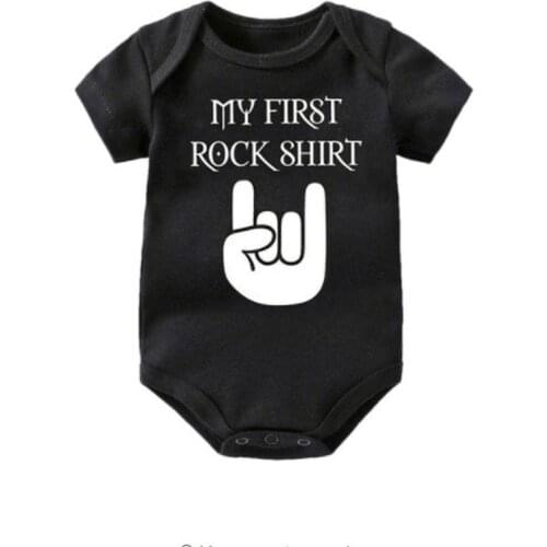 MY FIRST ROCK SHIRT Infan Babies Girls Clothing Bodysuit Newborn Boys Short Sleeve Body Cotton 3 6 9 12 18 24 M Baby Clothes