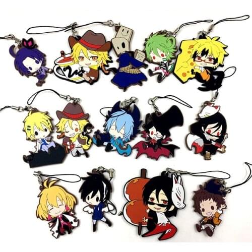 14pcs/Lot Random sent Servamp Anime keychain VAMPIRE MAHIRU KURO SNOW LILY JEJE HYDE Rubber strap/mobile phone charms G01019