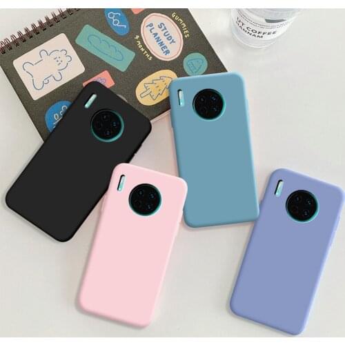 Case For Huawei Mate 30 Pro Case Soft TPU Silicone Case Solid Color Protective Phone Shell For Mate 30 E PRO Back Cover Cases