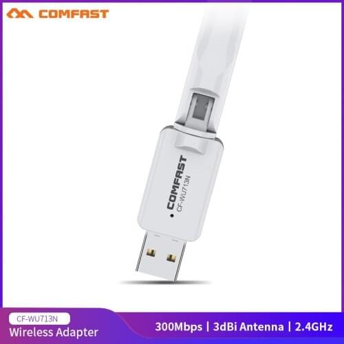 Comfast 300Mbps 3dbi Antenna wifi Adapter USB2.0 Wireless Network Card Wifi Antenna Transmitter PC WI-FI Receiver for Win 7/8/10