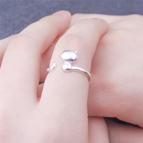 Color Cat Ear Ring Design Cute Fashion Jewelry Cat Ring For Women Young Girl Child Gifts Adjustable Anel Wholesale
