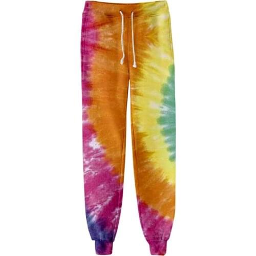 Tie Dye Colorful Psychedelic Fashion Harajuku Sweatpants Warm Harem Pants Women Streetwear 3d Printed High Waist Baggy Trousers