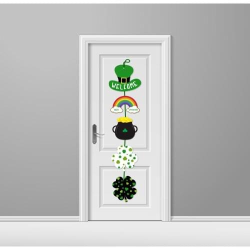 St Patricks Day Green Hats Clover Hanging Banner Door Couplet Party Decoration St Patricks Day IRISH Theme Party Supplies